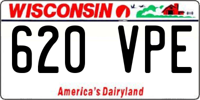 WI license plate 620VPE