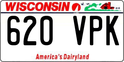 WI license plate 620VPK