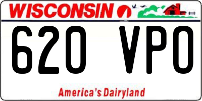 WI license plate 620VPO
