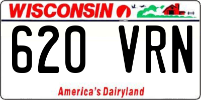WI license plate 620VRN