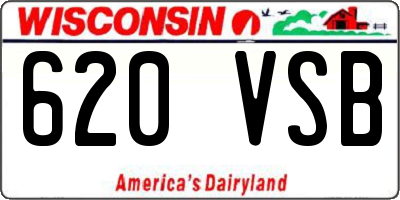 WI license plate 620VSB