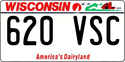 WI license plate 620VSC