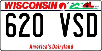 WI license plate 620VSD