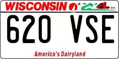 WI license plate 620VSE