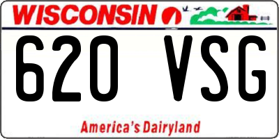 WI license plate 620VSG