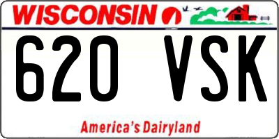 WI license plate 620VSK