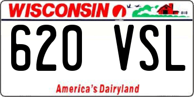 WI license plate 620VSL