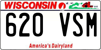 WI license plate 620VSM