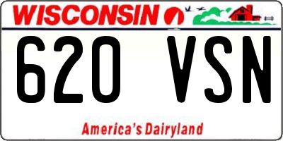WI license plate 620VSN