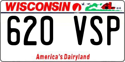 WI license plate 620VSP