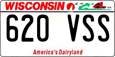 WI license plate 620VSS