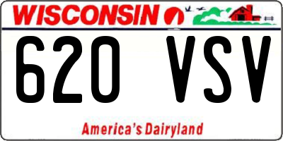 WI license plate 620VSV