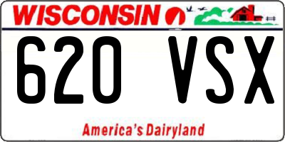 WI license plate 620VSX