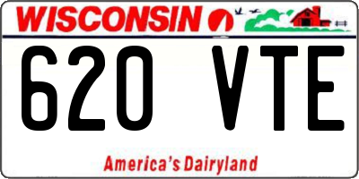 WI license plate 620VTE