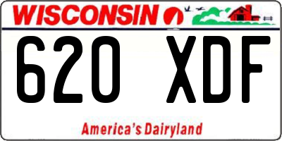 WI license plate 620XDF