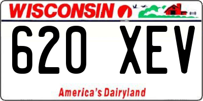WI license plate 620XEV