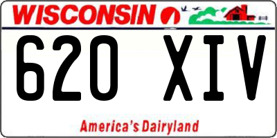 WI license plate 620XIV