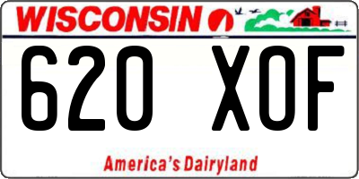 WI license plate 620XOF