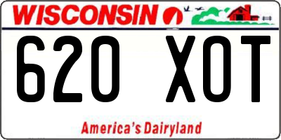 WI license plate 620XOT
