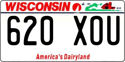 WI license plate 620XOU