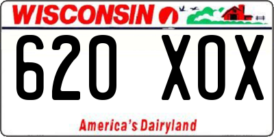 WI license plate 620XOX