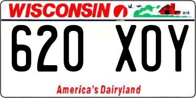 WI license plate 620XOY