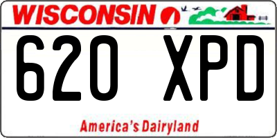 WI license plate 620XPD