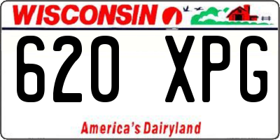 WI license plate 620XPG