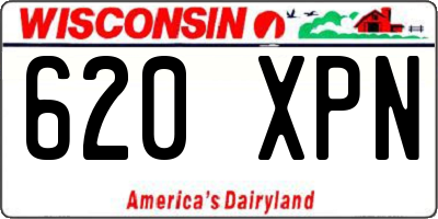 WI license plate 620XPN