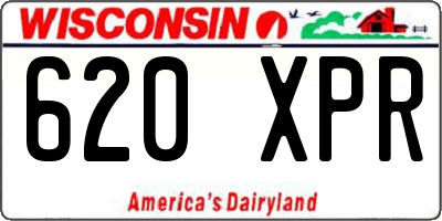 WI license plate 620XPR