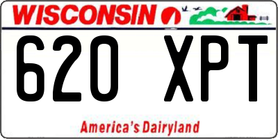 WI license plate 620XPT