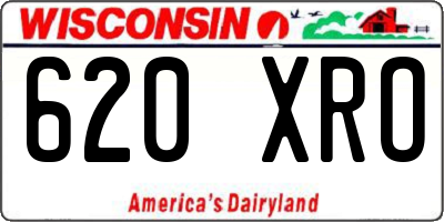WI license plate 620XRO