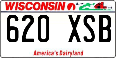 WI license plate 620XSB
