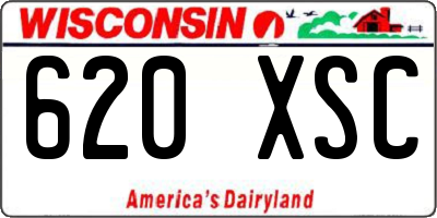WI license plate 620XSC
