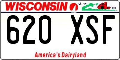 WI license plate 620XSF