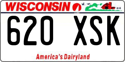 WI license plate 620XSK