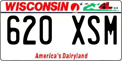 WI license plate 620XSM