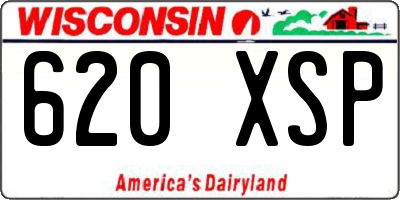 WI license plate 620XSP