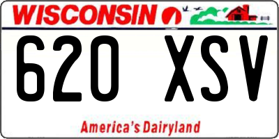 WI license plate 620XSV