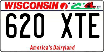 WI license plate 620XTE