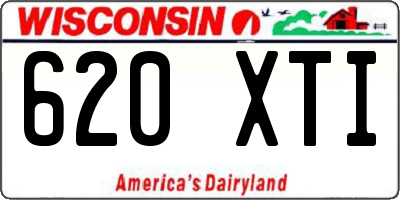 WI license plate 620XTI