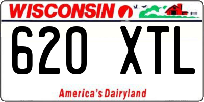 WI license plate 620XTL