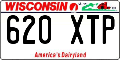 WI license plate 620XTP