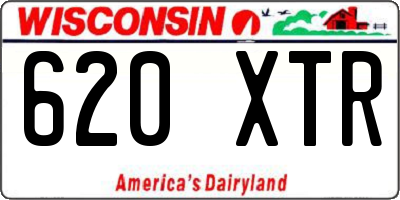 WI license plate 620XTR