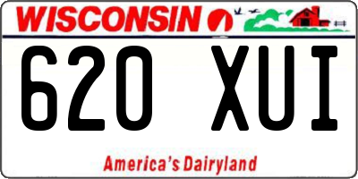 WI license plate 620XUI