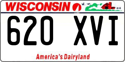 WI license plate 620XVI