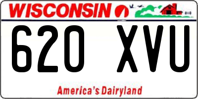 WI license plate 620XVU