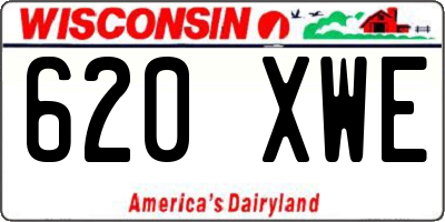 WI license plate 620XWE
