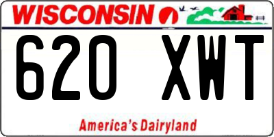 WI license plate 620XWT