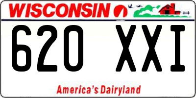 WI license plate 620XXI